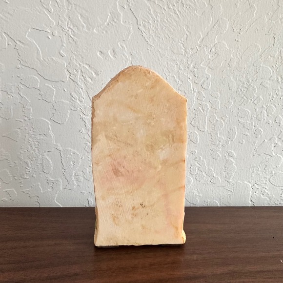 Vintage Miniature Mirror Floral Roses Garden Pink Plaster Cottagecore - Picture 4 of 8